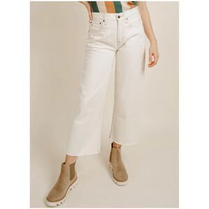 Ética Altin Loose Fit Jeans Natural Denim Mid Rise Relaxed Leg Frayed Hem 27